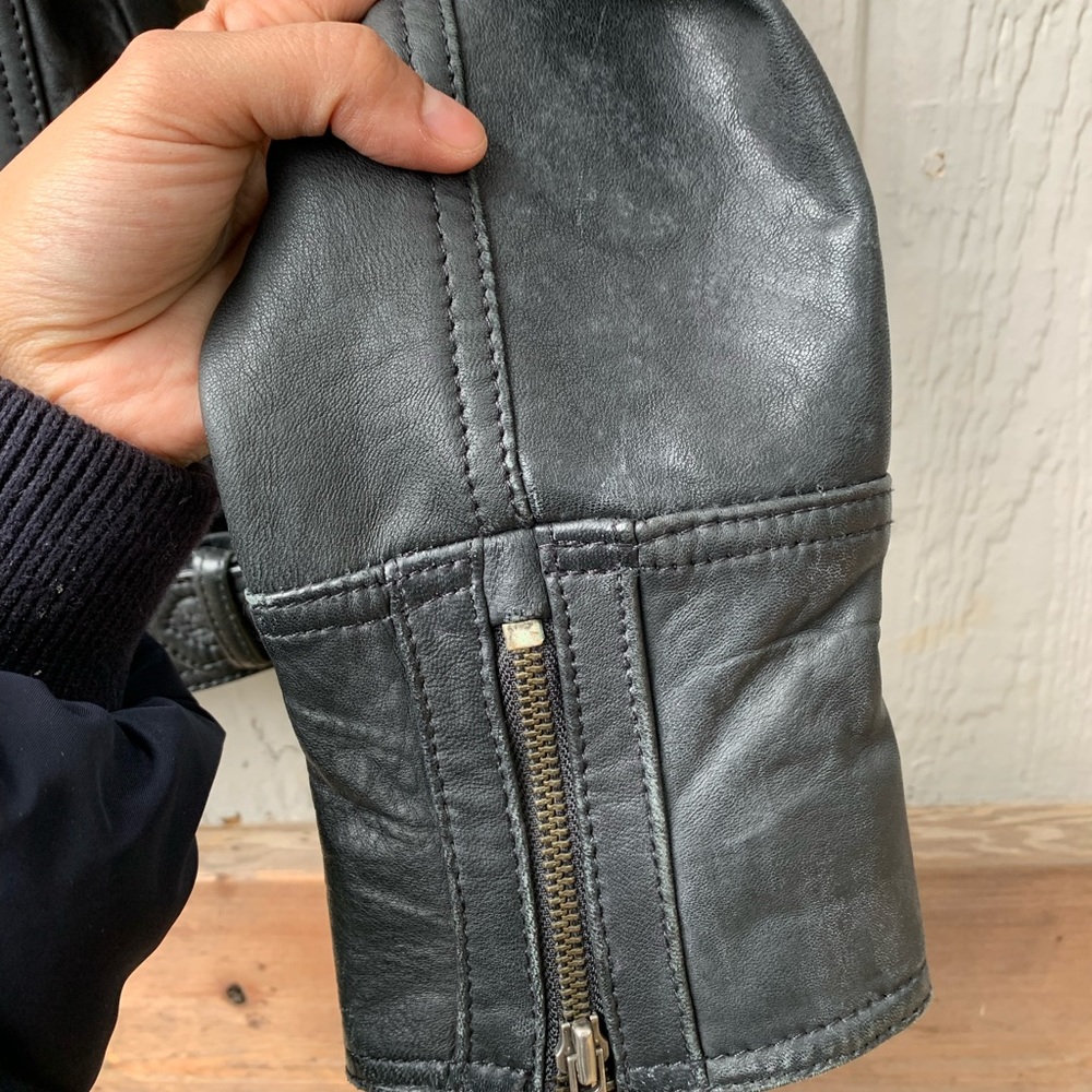 Ben Sherman genuine leather jacket, double zip closure - Picture 7 of 16